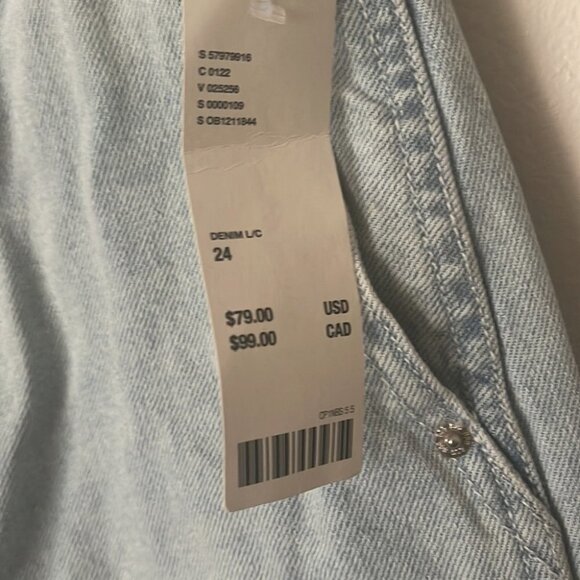 Bdg High Rise Extreme Construction Baggy Jean – Light Blue Denim Size 24 - Picture 3 of 5